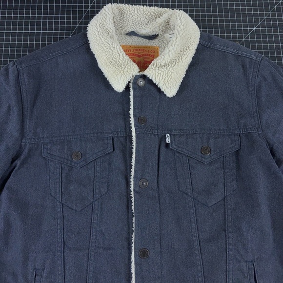 LEVI MENS SHERPA TRUCKER JACKET size large - Picture 5 of 14